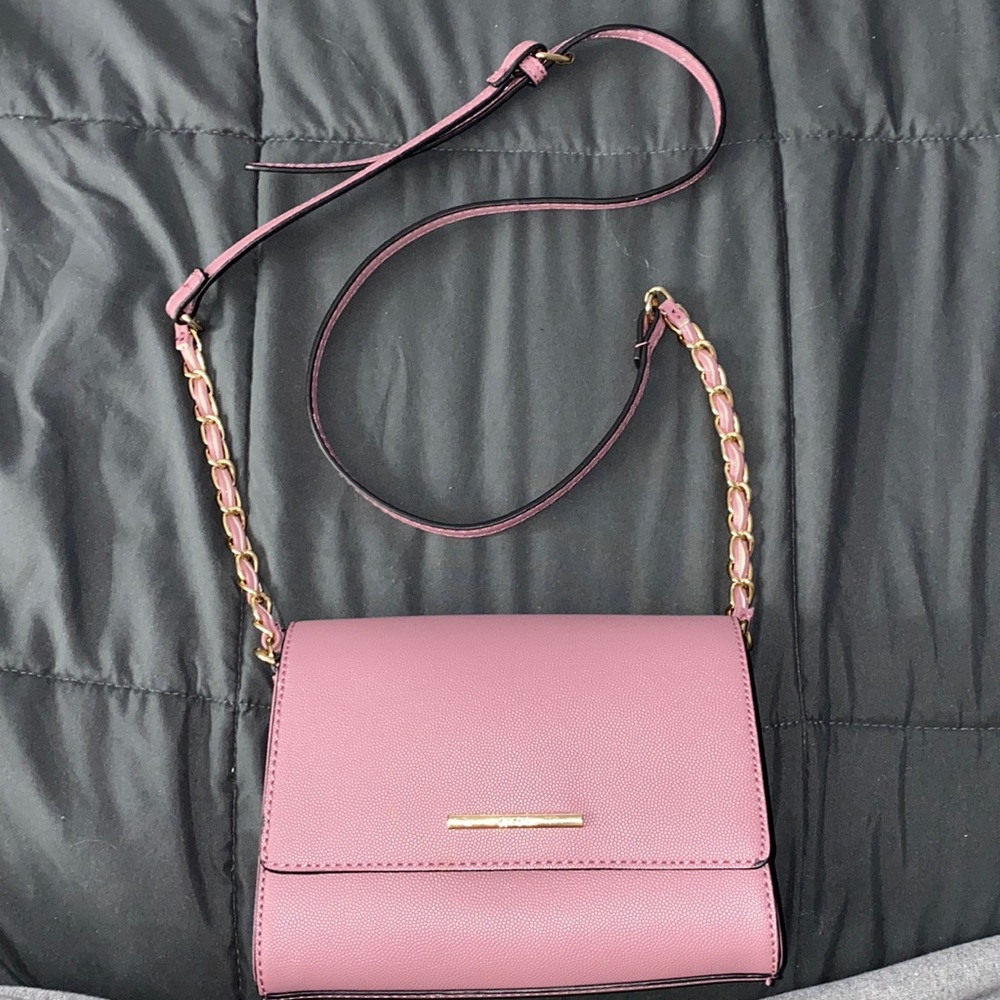 Aldo Cross Body Bag//gold accents//purple